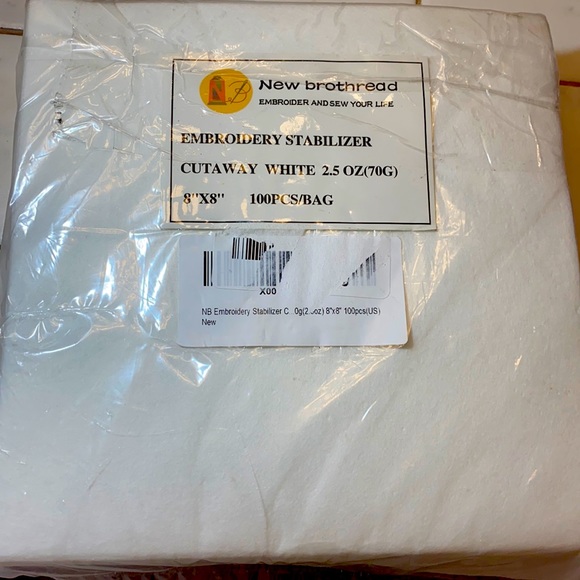 8x8 New Brothread embroidery stabilizer - Picture 1 of 2